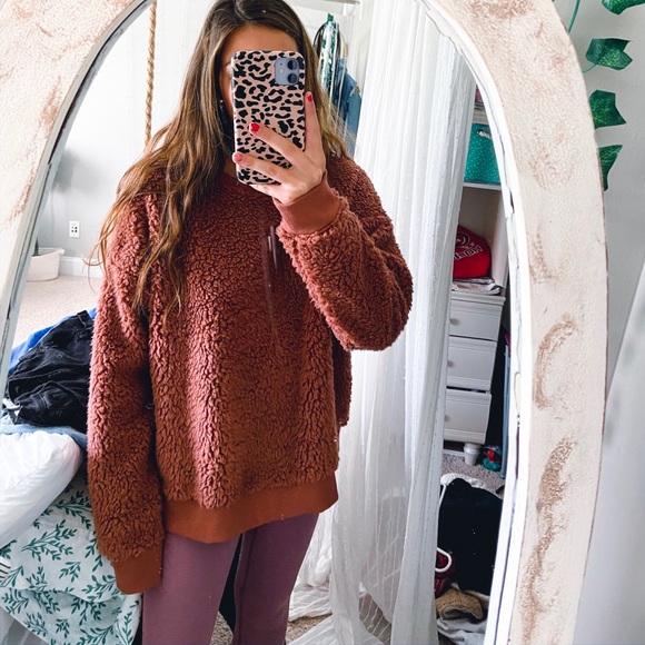 fluffy sherpa pullover